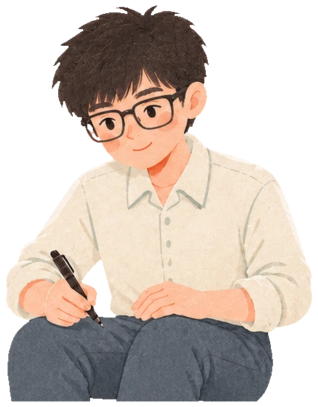 写信的肖林朔手绘人物